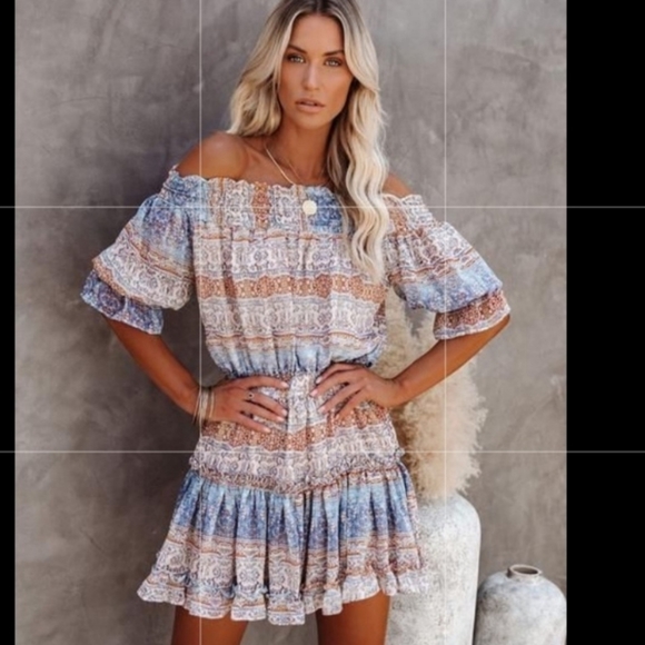 BO HO VICI MULTI M DRESS OFF SHOLDERS NEW - Picture 2 of 16